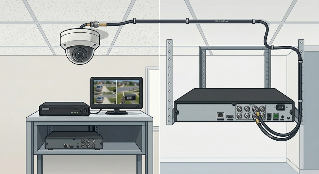dome camera on the ceiling