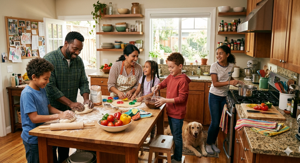 Family in home, illustrating why layered home defense protects more than the homeowner